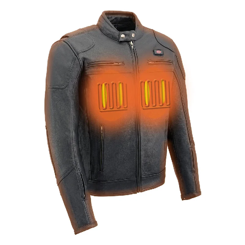 Markdown Madness Milwaukee Leather Heated Jacket for Men's Black Cowhide Leather Motorcycle Vented Jacket for All Seasons MLM1513SET Markdown Madness Milwaukee Leather Heated Jacket for Men's Black Cowhide Leather Motorcycle Vented Jacket for All Seasons MLM1513SET