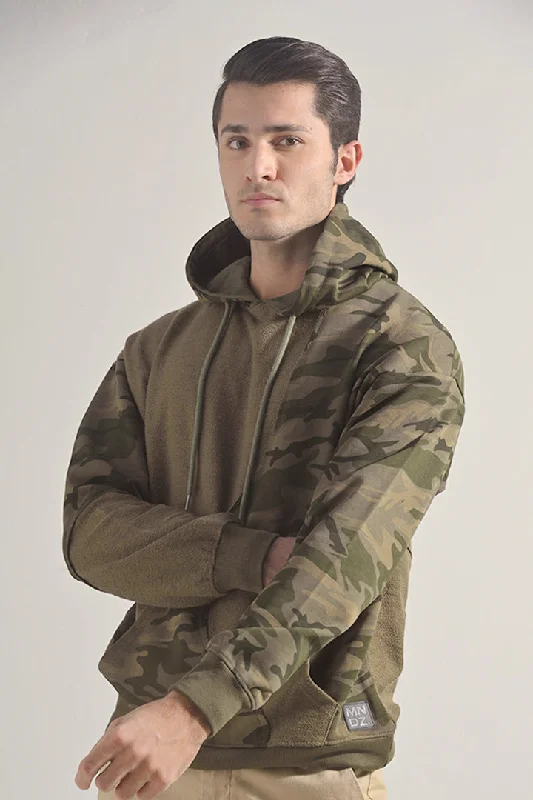 Deal Dash Camouflage Pullover Hoodie - Green