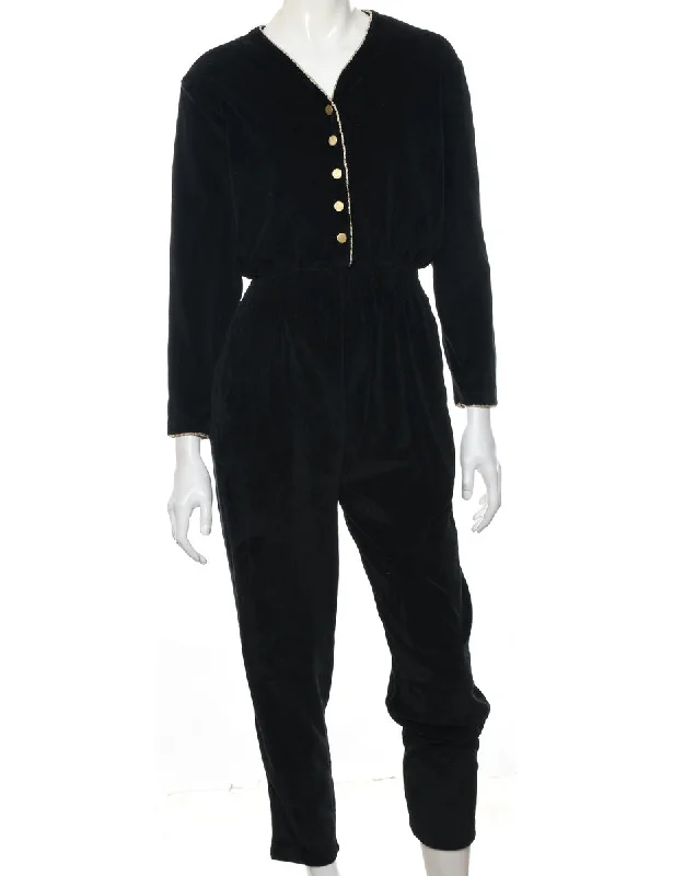 Clearance Sale Velour Black Jumpsuit - S