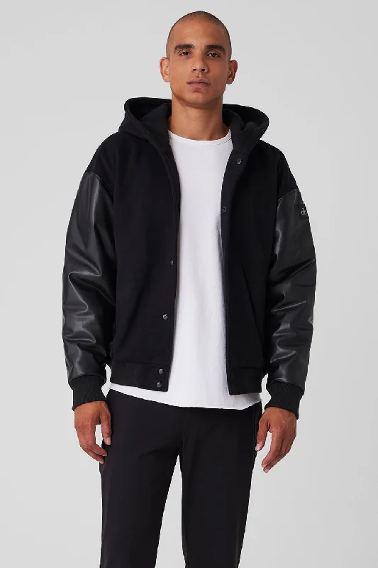 New Deal Select Hooded Bomber Jacket - Black
