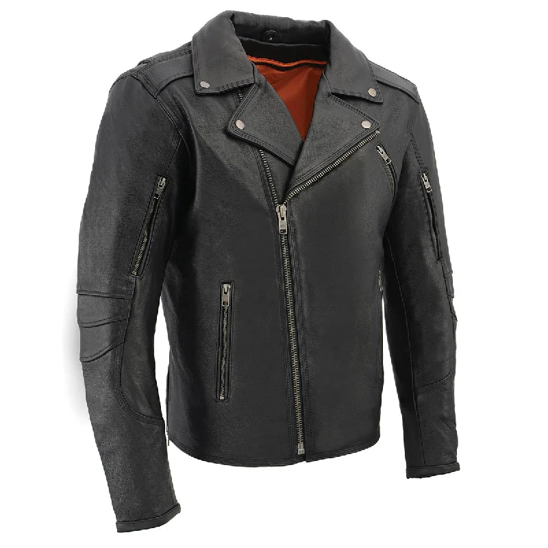 Buy Today Milwaukee Leather MLM1515 Men's Classic Beltless Black Leather Triple Stitched Motorcycle Biker Rider Jacket Buy Today Milwaukee Leather MLM1515 Men's Classic Beltless Black Leather Triple Stitched Motorcycle Biker Rider Jacket