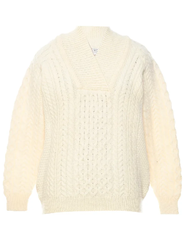 Weekend Savings Bonanza Wool Cable Knit Jumper - L