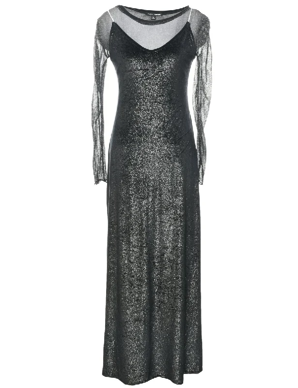 Weekend Flash Sale Velvet Black Evening Dress - XS