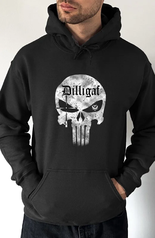 Can't Be Beat Dilligaf Punisher Pullover Hoodie