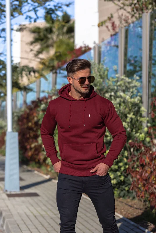 Final Sale Father Sons Burgundy & Gold Overhead Hoodie Jumper - FSH546