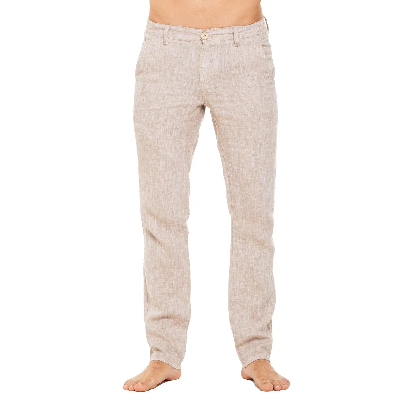 Weekend Bargains to Cherish Linen Slim Fit Pants - Beige