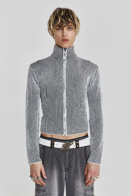 Act Now Shadow White Lucid Knit Track Top