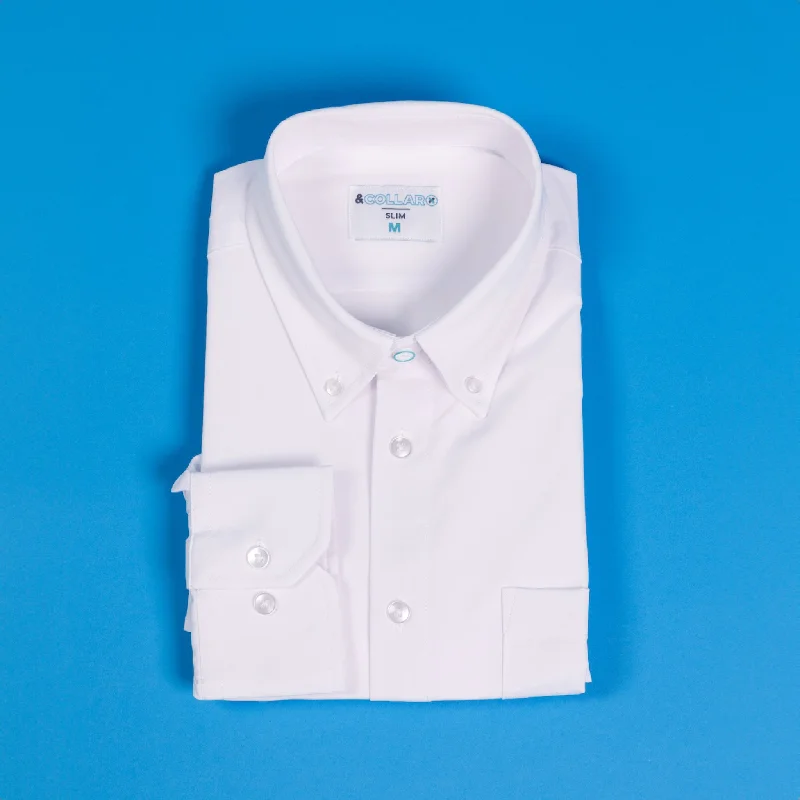 Weekend Savings Fiesta Range Shirt - White Long Sleeve - Button Down Collar
