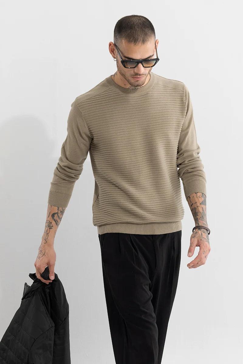 Reduced Rates Wabble Line Beige Sweater