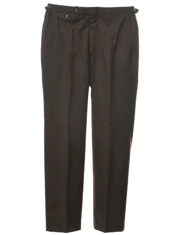 Weekend Deals That Amaze Wool Dark Brown Trousers - W34 L31