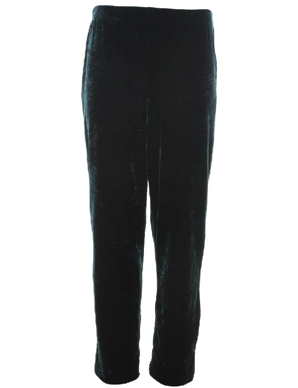 Factory Direct Sale Velvet Dark Green Trousers - W29 L29