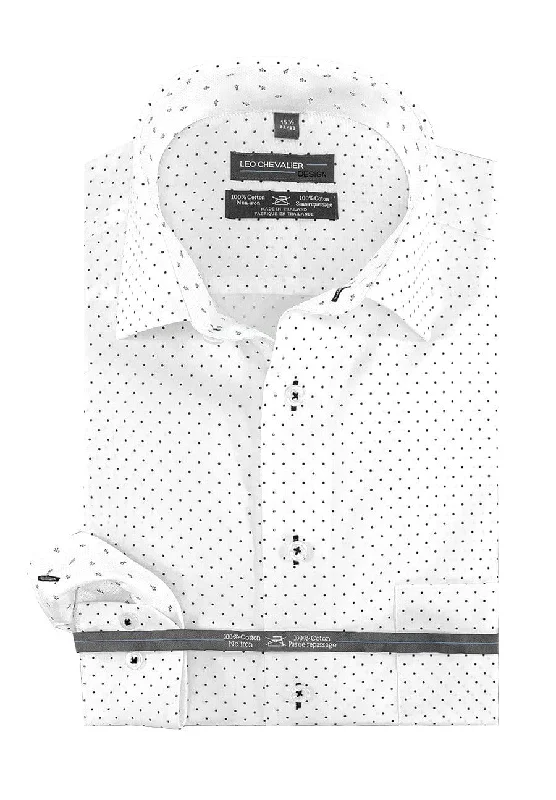 Closeout Leo Chevalier 100% Cotton No Iron Spread Collar - 524169