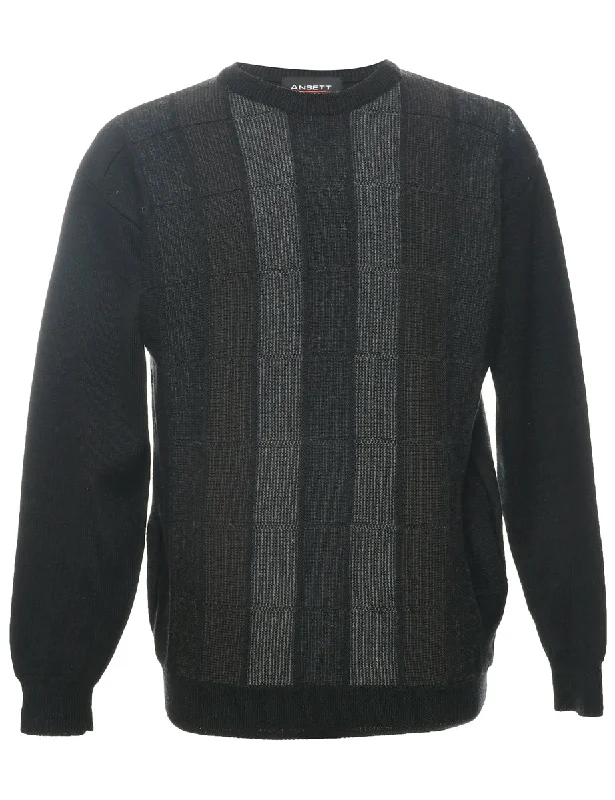 Weekend Specials to Celebrate Wool Checked Pattern Jumper - L