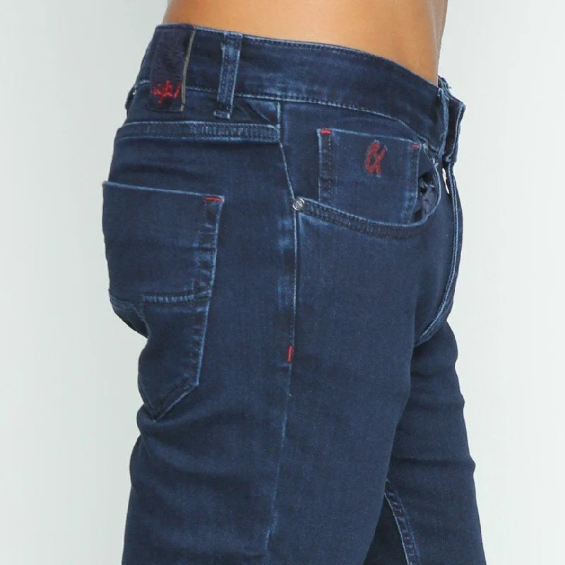 Stock Clearance Dark Denim Slim Fit Stretch Jeans #EIG-30