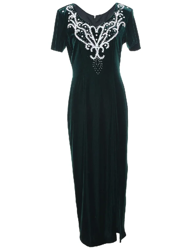 YEAR-End Sale Velvet Sequinned Evening Dress - M