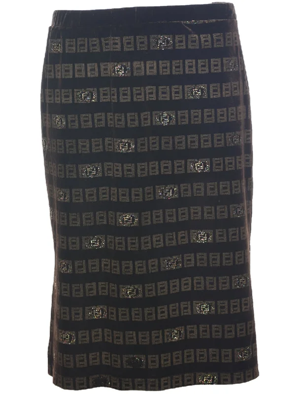 Instant Savings Velvet Bodycon Skirt - S