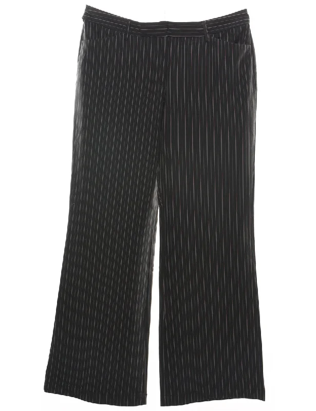 Mega Sale Y2K Pinstriped Black Trousers - W35 L28