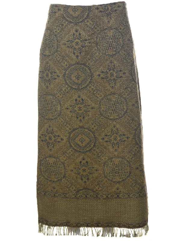 Value Pack White Stag Damask Print Skirt - L
