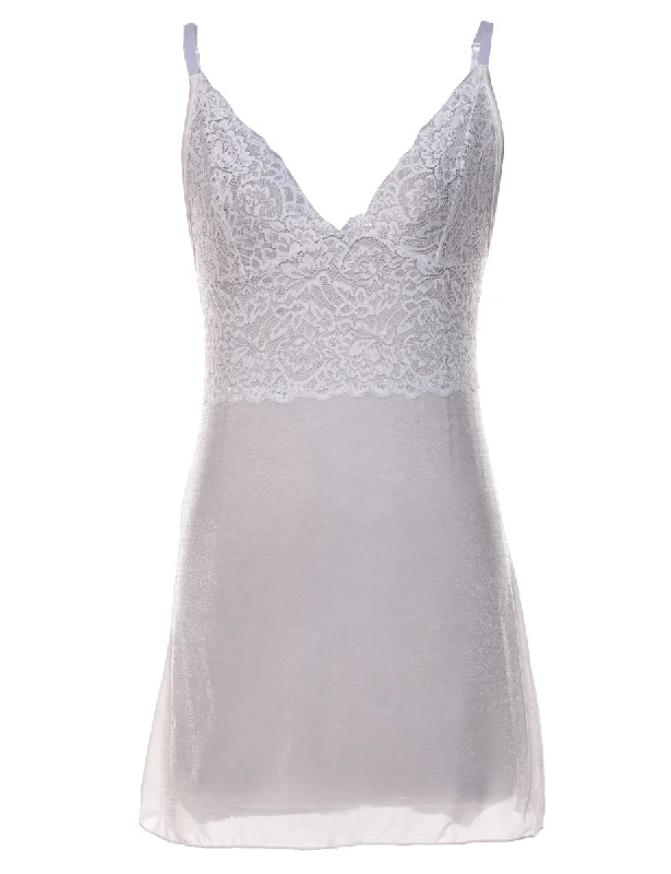 Special Buy White Lace Classic Slip Dress - S
