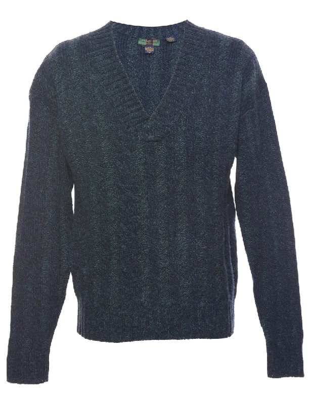 Massive Deals Wool Stripy Pattern Jumper - L