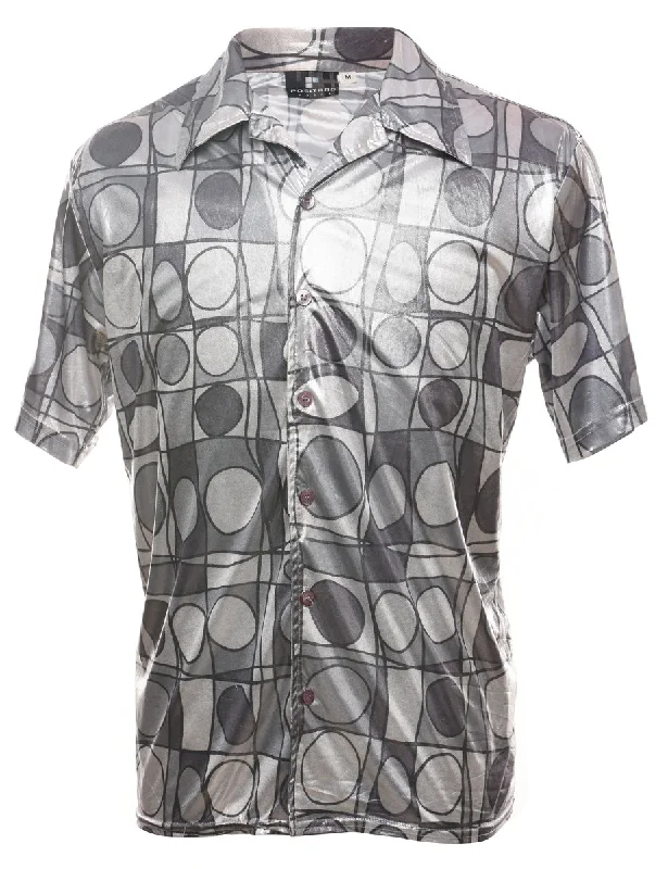 Price Drop Y2K Silver Disco Shirt - M