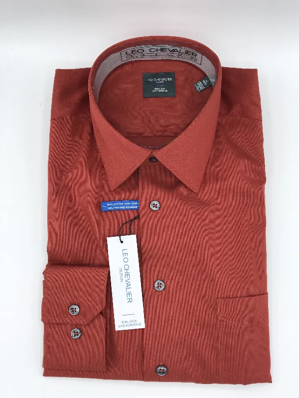 Weekend Bargains to Cherish Leo Chevalier Dress Shirt 225121 7599 Rust