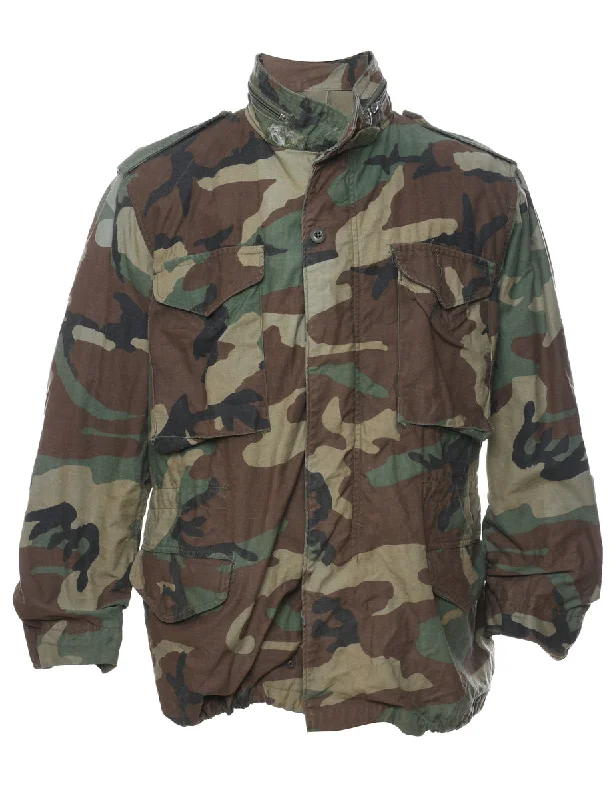 Weekend Discounts to Savor U.S Military Woodland Camouflage Jacket - M