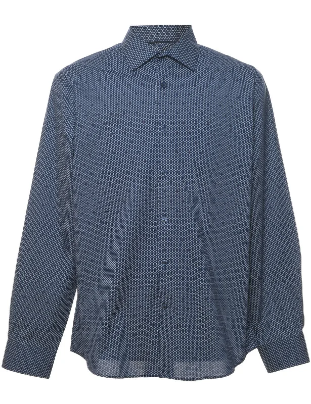 Great Bargain Tommy Hilfiger Navy & White Patterned Shirt - L