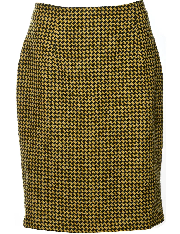 Weekend Deals That Thrill Wool Checked Pencil Skirt - S