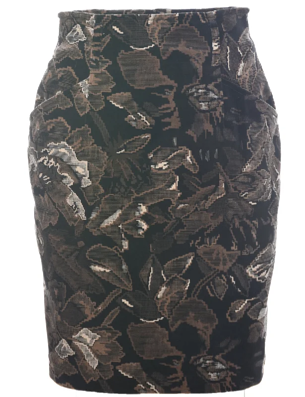 Referral Discount Velvet Bodycon Skirt - S