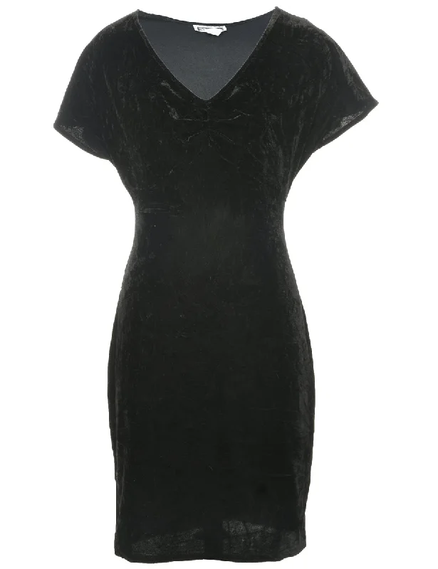 Limited Quantity Velvet Black Evening Dress - S