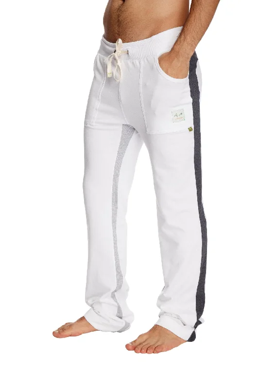 The Best Deal Ultra Flex Yoga Track & Yoga Sweat Pant (WHITE w/Charcoal & Grey)