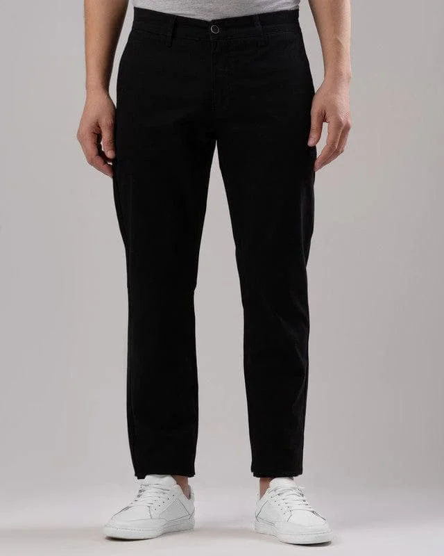 Savings Galore SLIM FIT CHINO TROUSERS  - BLACK
