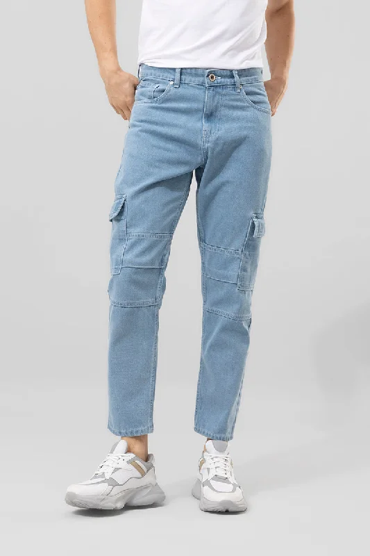 Must-Have Deals Buzzer Sky Blue Cargo Baggy Jeans