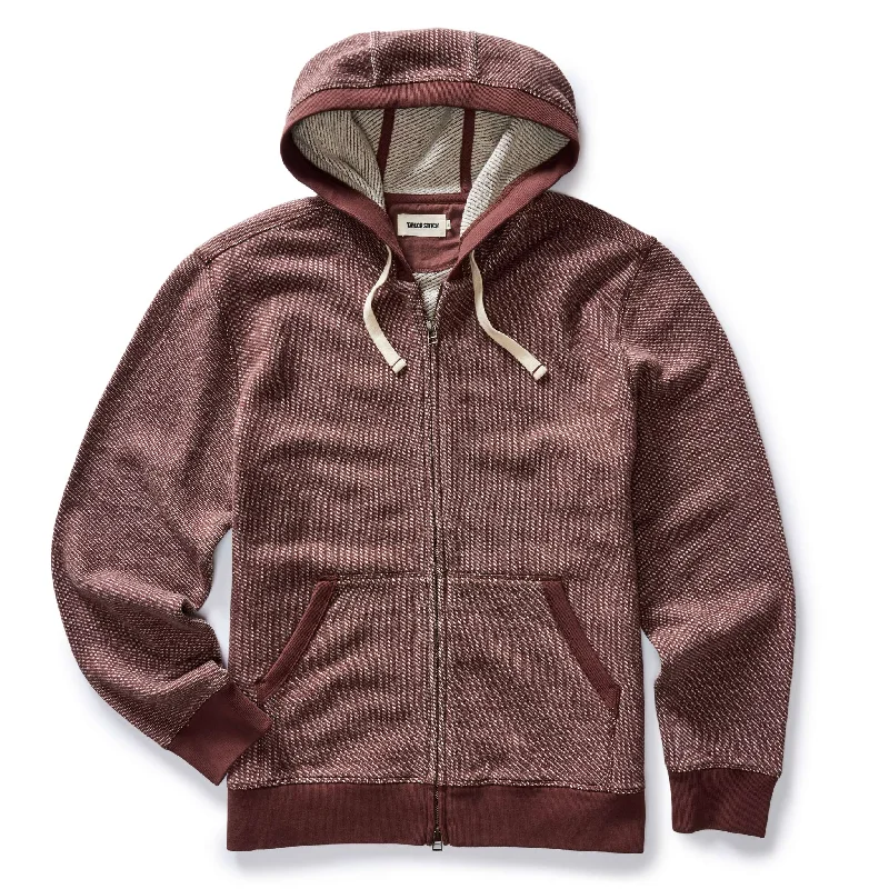 Must-Have Deals The Apres Zip Hoodie in Merlot French Terry Twill