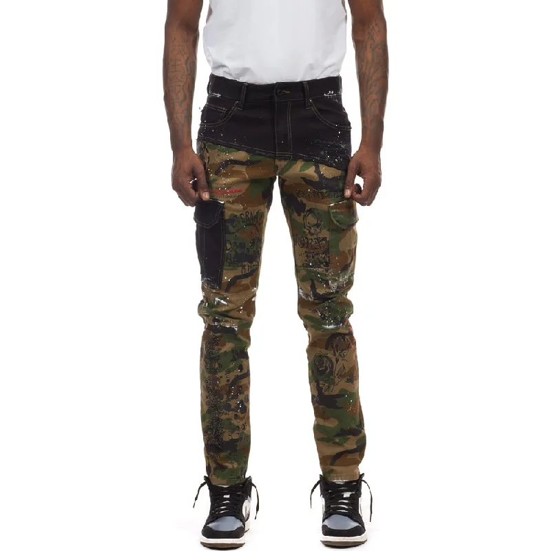 Today's Special Slim Doodle Fashion Twill Pants - Wood Camo