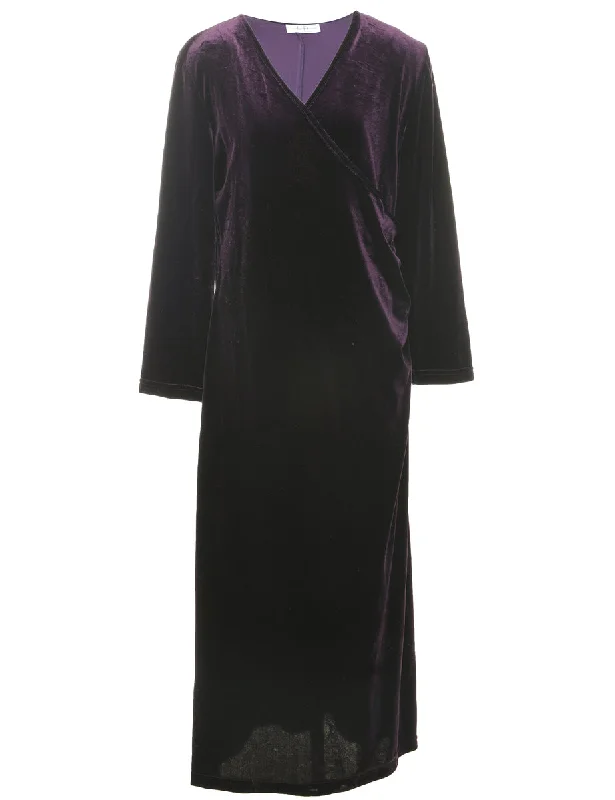 Unmissable Offer Velvet Purple Evening Dress - M