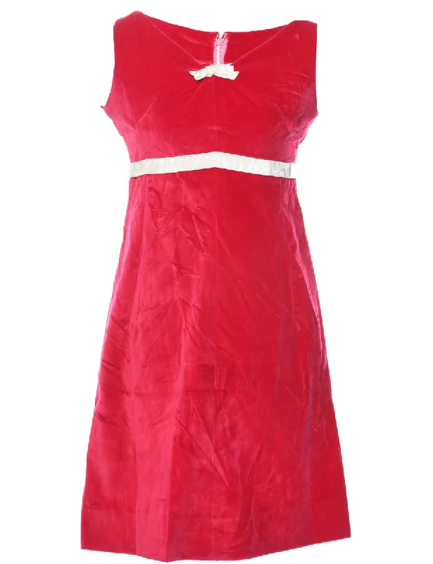 Super Deal Velvet Pink Evening Dress - S