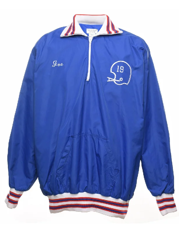 Act Now Vintage Blue, Red & White Nylon Jacket - XL