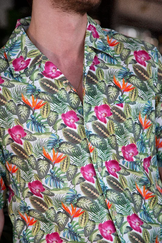 While Supplies Last Men's tropical leaf print shirt