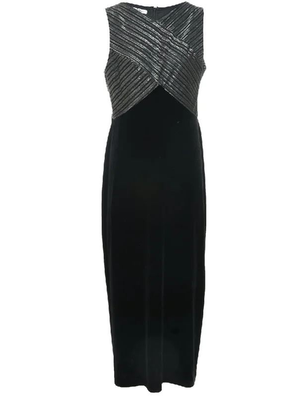 Big Discounts Velvet Fabric Evening Dress - M