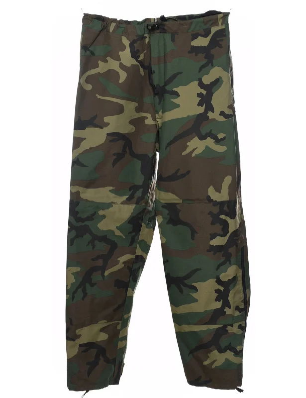 Weekend Deals That Dazzle U.S Woodland Camouflage Print Cargo Trousers - W32 L30