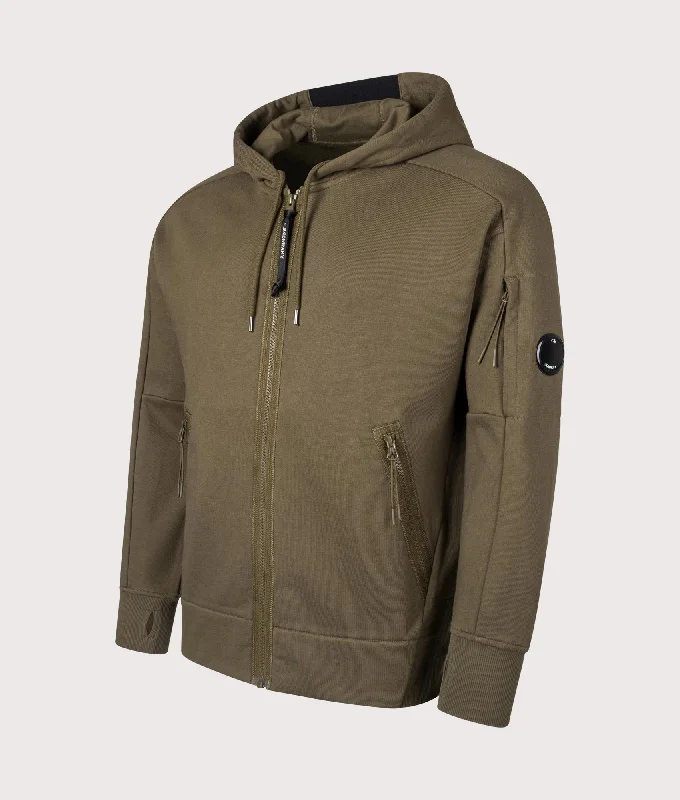 Don't Miss Out Diagonal Raised Zip Through Hoodie
