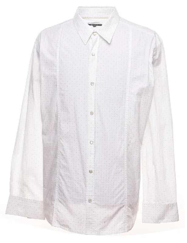 Super Savings White Patterned Classic Shirt - XL
