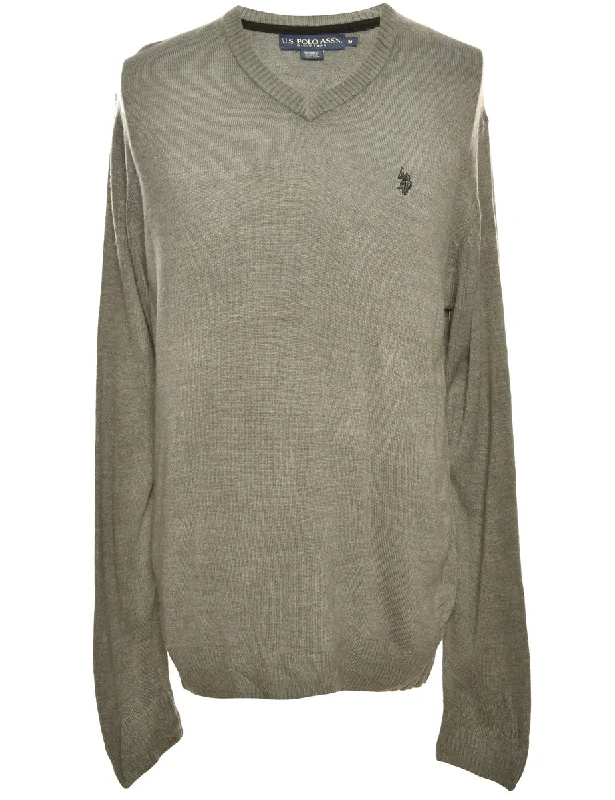 Weekend Offers That Impress U.S.Polo Assn. Grey Jumper - M