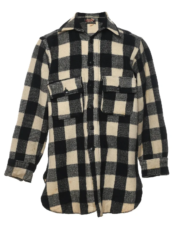 Special Discount Woolrich Buffalo Check Black & Off-White Shirt - M