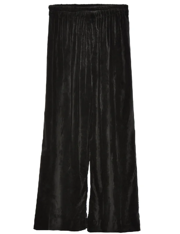 Amazing Deals Velvet Fabric Black Trousers - W24 L27