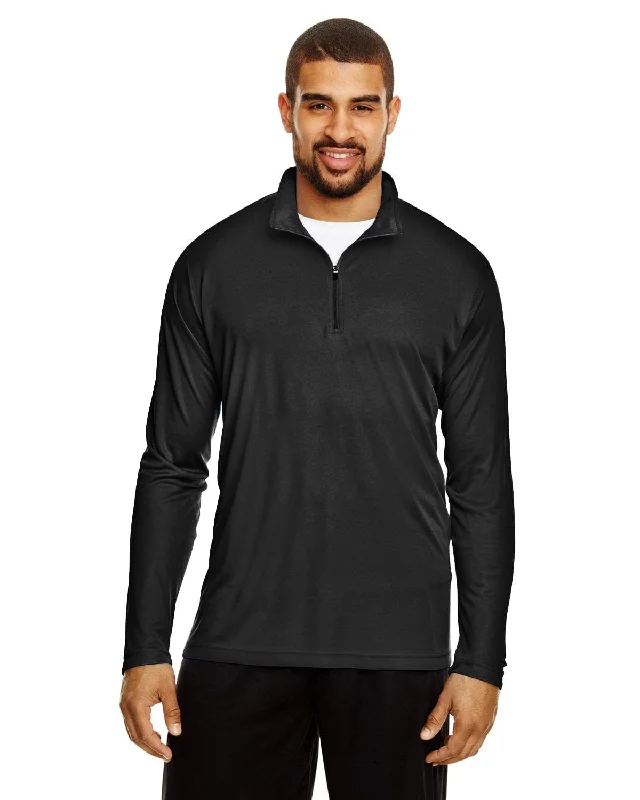 New Markdowns Team 365 Mens Zone Performance Quarter-Zip | Black