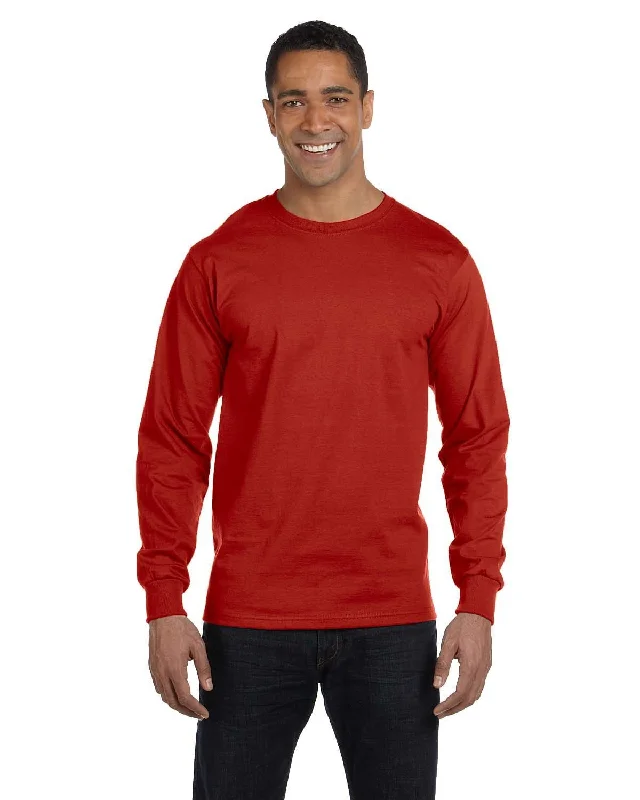 Savings Galore Hanes Long Sleeve Beefy-T T-Shirt | Deep Red