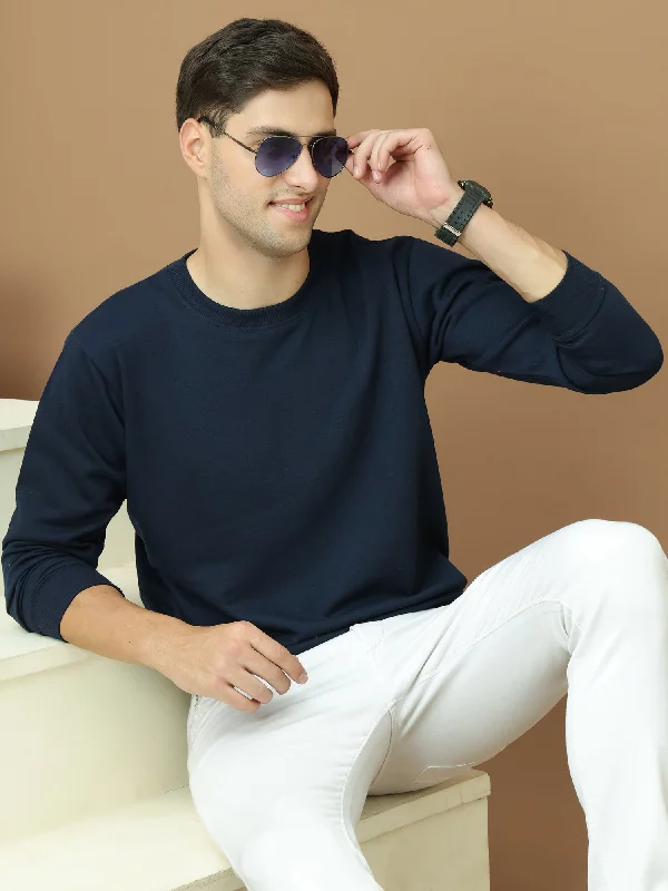 Savings Galore VimaL Jonney Regular Fit Blue Solid Sweatshirt For Men